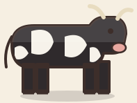 A black spotted cow