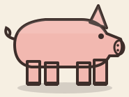 A pink pig